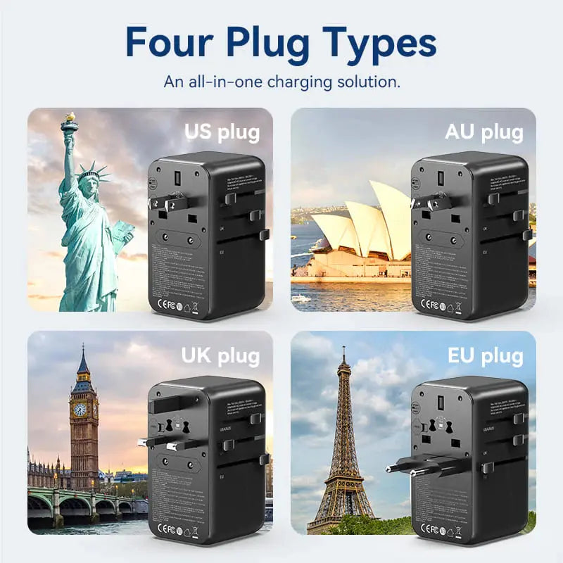 Cargador Pared Universal Usb Celular Pc 120w Bivolt Vention Negro