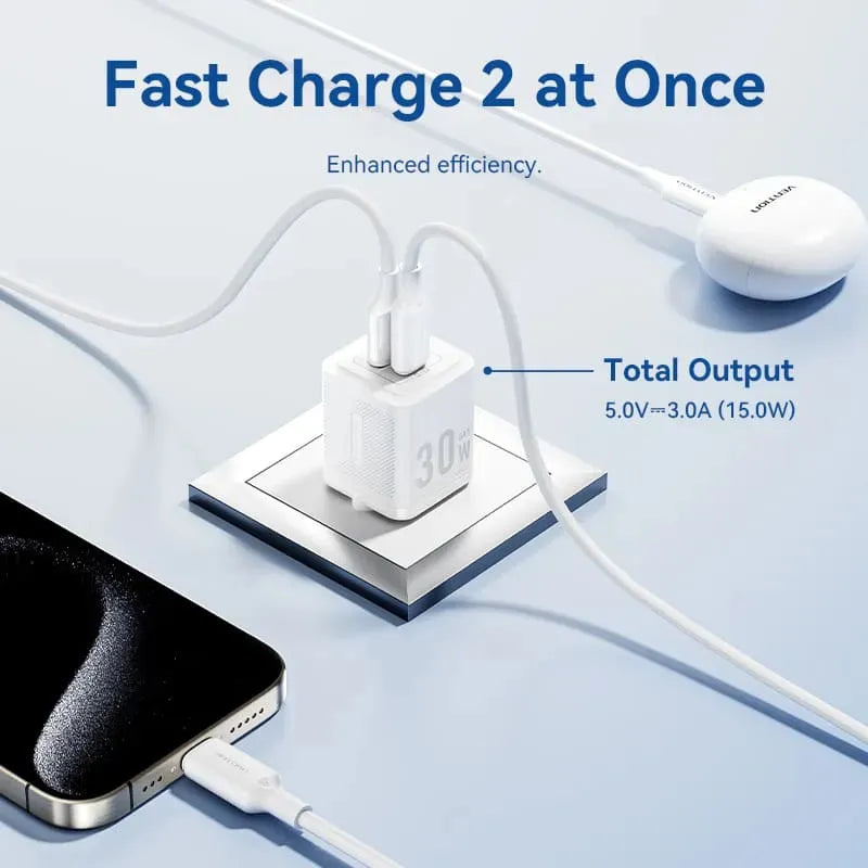 Cargador Con Cable Adaptador Carga Rapida Usb C 30w Vention