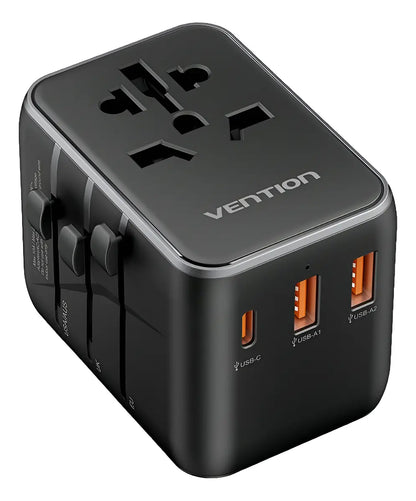 Cargador Universal De Viaje Usb 20w 3a Bivolt Vention Negro