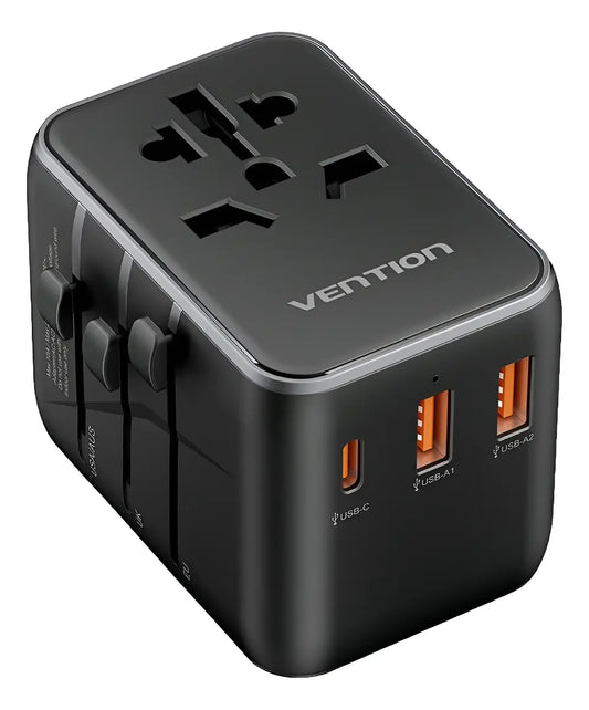 Cargador Universal De Viaje Usb 20w 3a Bivolt Vention Negro