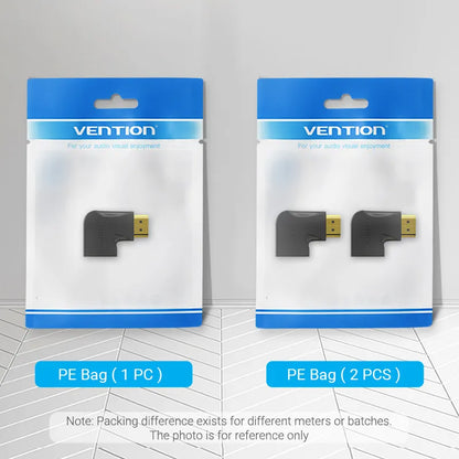 Adaptador X2 Hdmi Macho A Hembra Codo 90° Vertical Vention