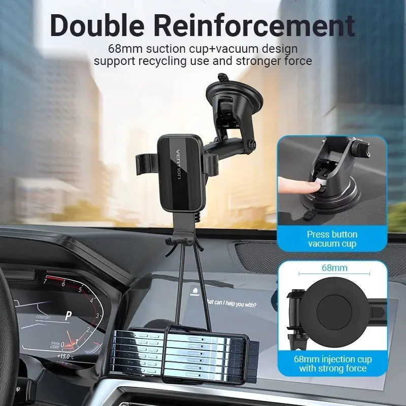 Soporte De Celular Para Auto Con Brazo Y Ventosa Vention