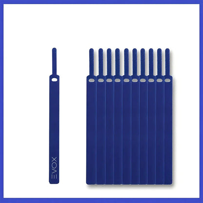 Tira Organizadora De Cables X6 Nylon Autoadhesivo 15cm Evox Negro