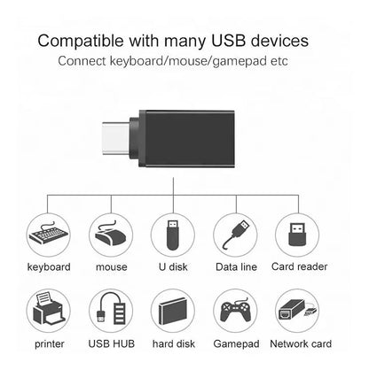 Adaptador Otg Usb 3,0 Hembra A Usb Tipo C Macho - Evox Negro