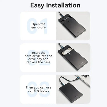 Carry Disk Sata 2,5p Hdd Ssd 6 Gbps Usb-c 3,1 Gen 2 Vention Negro