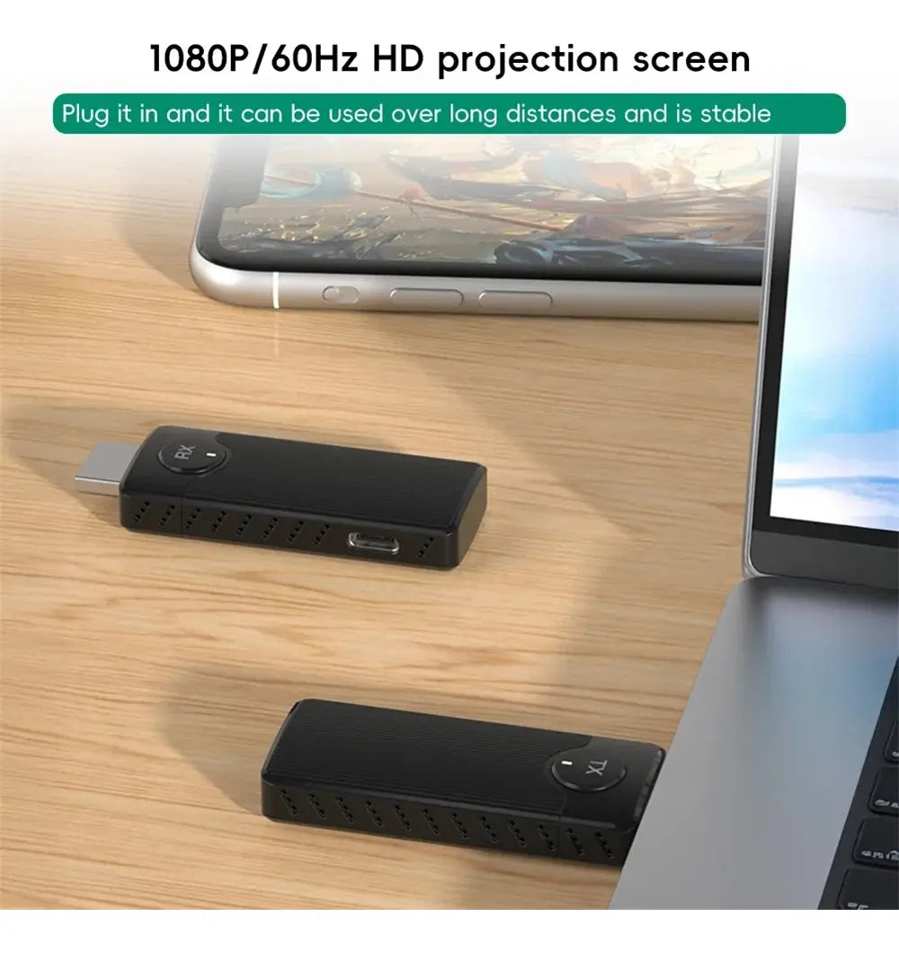 Transmisor Hdmi Inalambrico Wifi Evox 1080p 60hz 30 Metros Negro