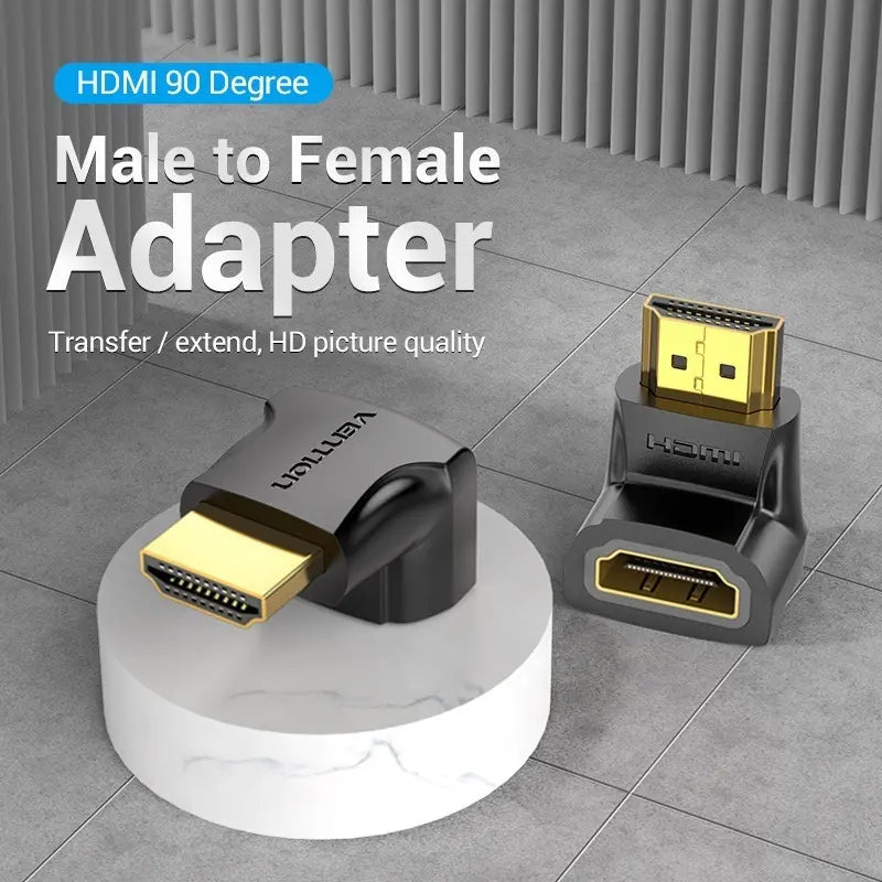 Adaptador Hdmi Macho A Hdmi Hembra Codo 90° Grados Vention