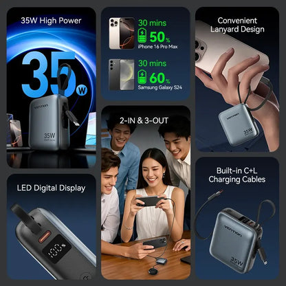 Cargador Portatil Power Bank Usb C Pd 10000mah 35w Vention