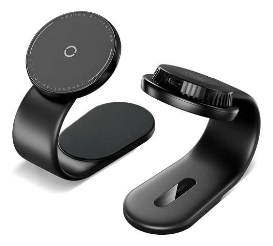 Soporte Cargador Auto Porta Celular 2 En 1 Magnetico Vention Negro