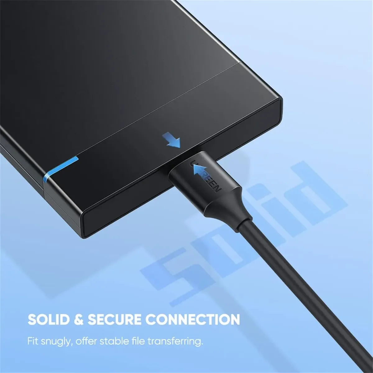 Cable Usb C A Disco Duro Externo Usb Micro B 3,0 1m Ugreen Negro