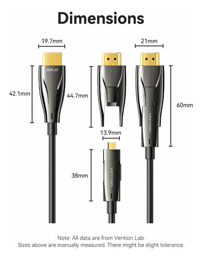 Cable Hdmi Fibra Optica Desmontable 20 Micro Hdmi 4k Vention