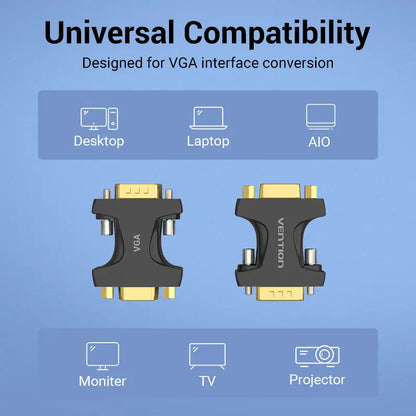 Adaptador Union Vga Extensor Macho A Hembra Ficha Vention