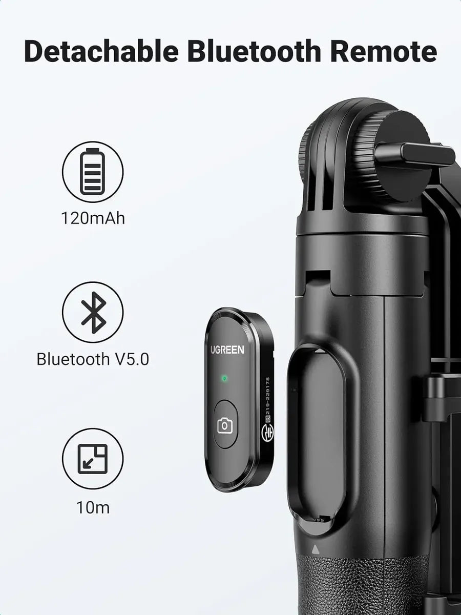 Palo Selfie + Tripode Bluetooth Celular Remoto 360 Ugreen Negro