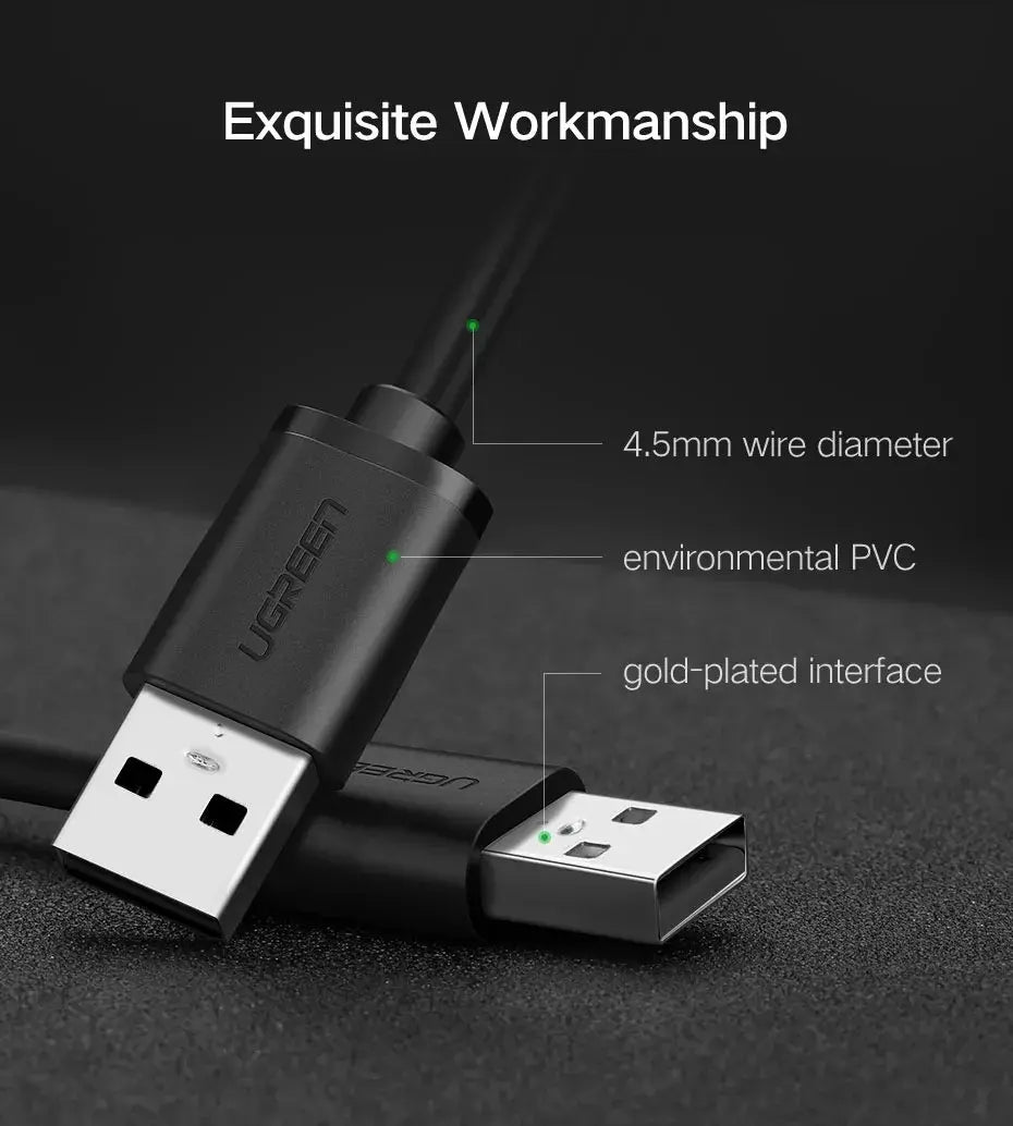 Cable Usb Permium Macho A Macho 25cm Carga Y Dato Ugreen Negro