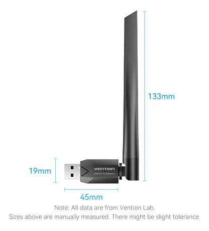 Adaptador Receptor Antena Usb Wi-fi Banda Dual Ac650 Vention