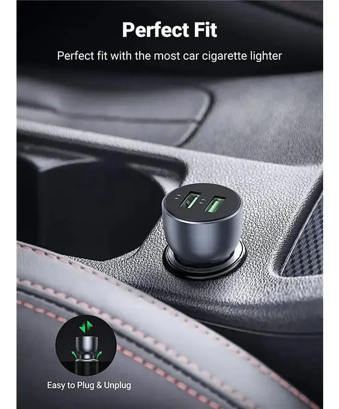 Cargador Auto Doble Puerto Usb Carga Rapida 3,0 36w Ugreen Azul