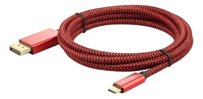 Cable Adaptador Usb C 3,1 A Display Port 4k 1,8 Metros Evox Rojo