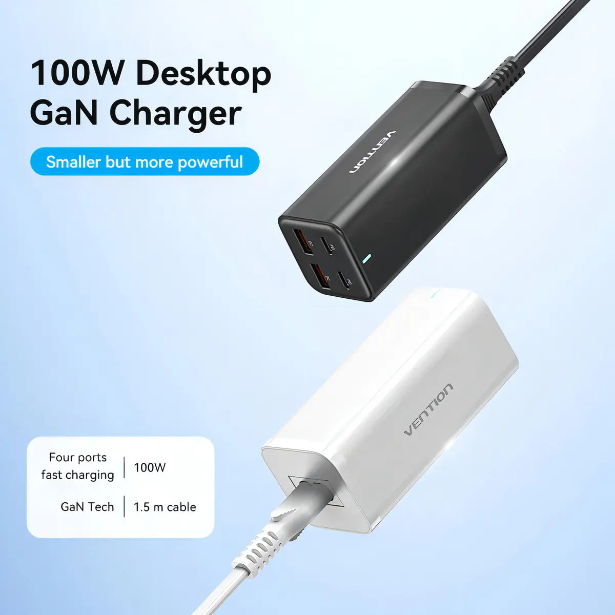 Cargador Enchufe Usb C Adaptador 4 Puertos 100w Pd Vention