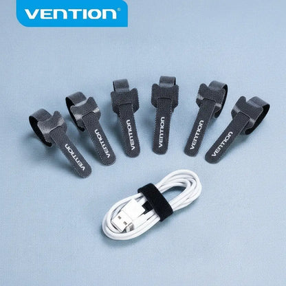 Tira Organizadora De Cables Nylon Autoadhesivo 15cm Vention Negro