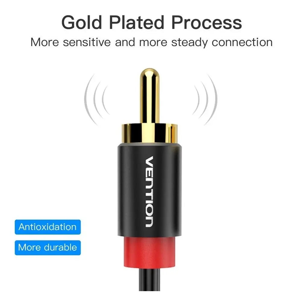 Cable Adaptador Audio Tipo Usb C A 2 Rca Macho 1,5m Vention
