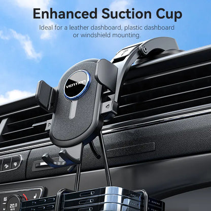 Soporte Celular Auto Ajustable Vidrio Tablero Sopapa Vention Negro