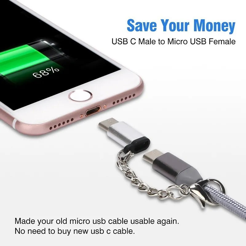 Ficha Adaptador Carga Llavero Micro Usb A Usb-c Rojo Evox