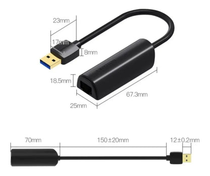 Adaptador Usb 3,0 A Red Lan Rj45 10 100 1000 1gbit Vention
