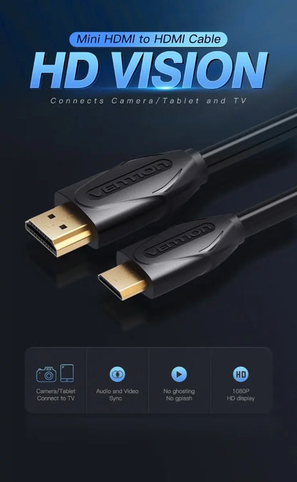 Cable Mini Hdmi A Hdmi 2,0 4k Hdr Arc Hec 18gbps 2 M Vention