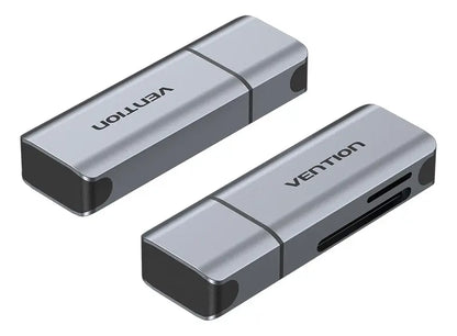 Lectora De Tarjeta - 2 En 1 - Usb 3,0 - Sd Tf Dual Vention Gris