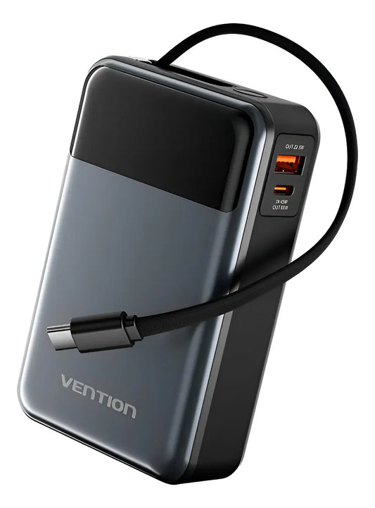 Cargador Portatil Power Bank Usb C 20000mah 65w Vention Gris Oscuro