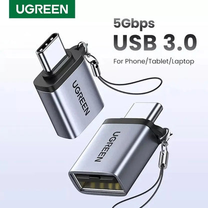 Adaptador Otg Usb C 3,1 A Usb 3,0 Dato Thunderbolt 3 Ugreen Gray