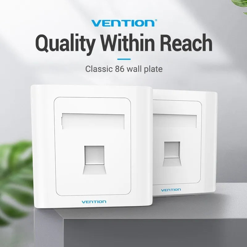 Faceplate Premium Frente 1 Puerto Tapa Bastidor Rj45 Vention Blanco