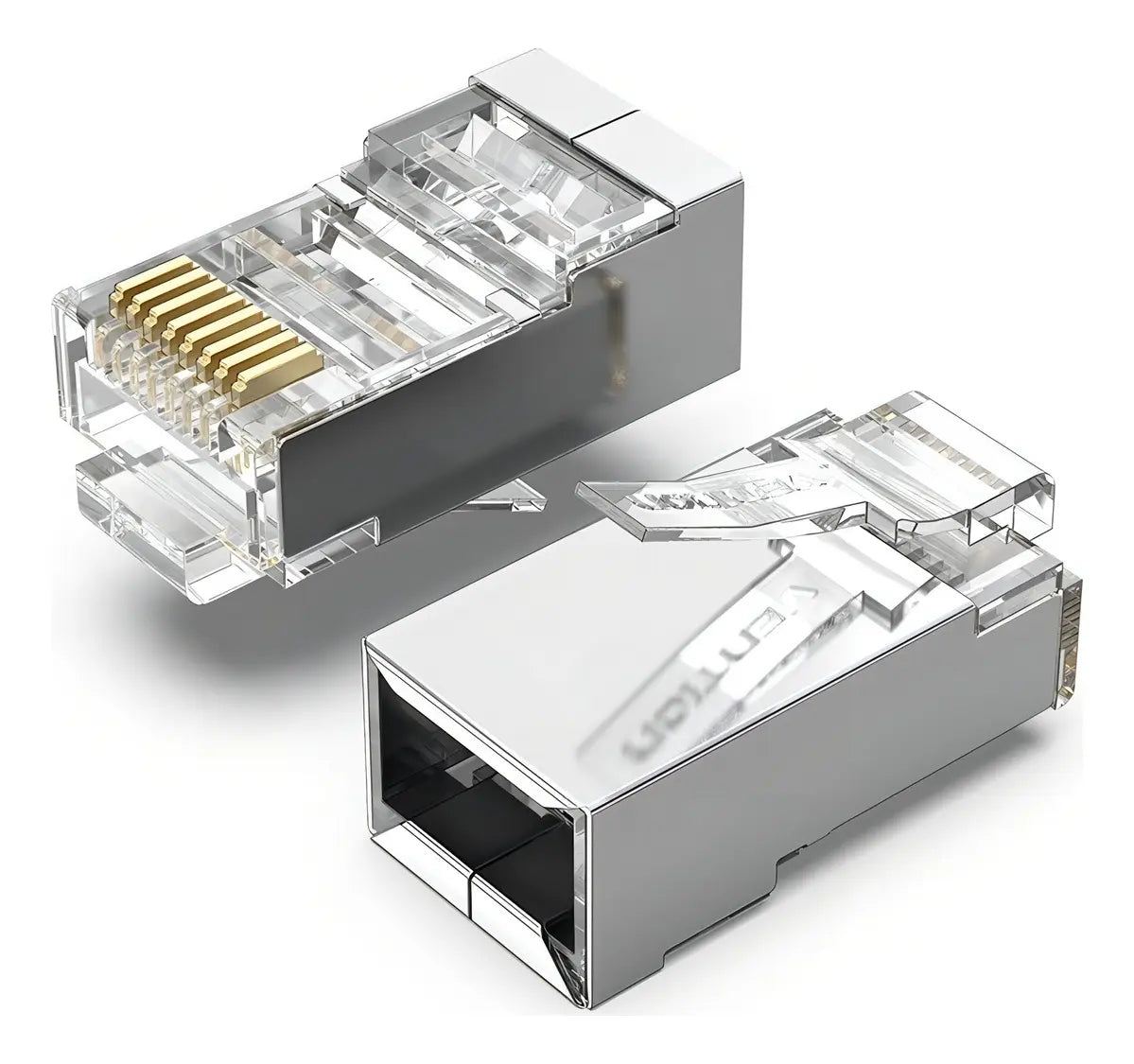 Ficha De Red Rj45 Cat5e Modular Blindada Metal X50 Vention