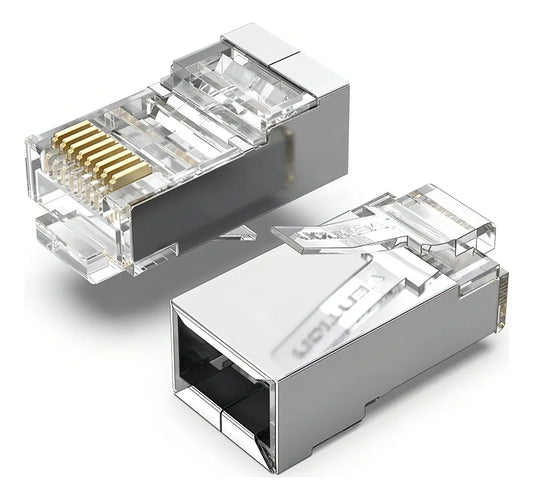 Ficha De Red Rj45 Cat5e Modular Blindada Metal X50 Vention