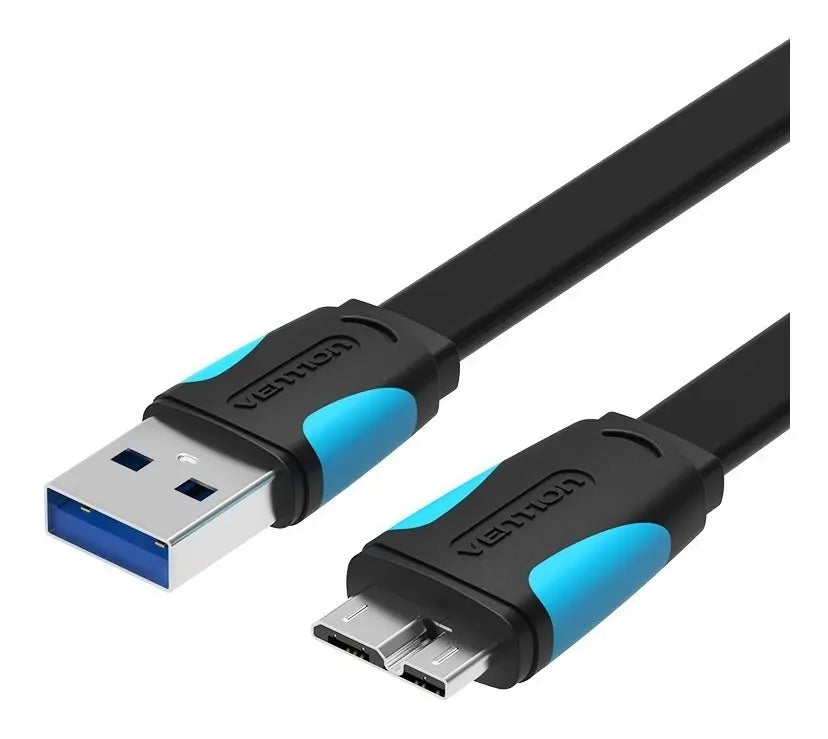 Cable Usb 3,0 A Micro B 1 M Pc Disco Rigido Externos Vention Negro