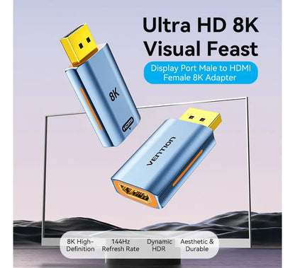 Adaptador Ultra 8k Display Port Macho A Hdmi Hembra Vention