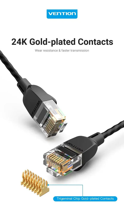 Cable Red Cat6a Utp Ultra Slim 0,5 M Patch Cord Rj45 Vention