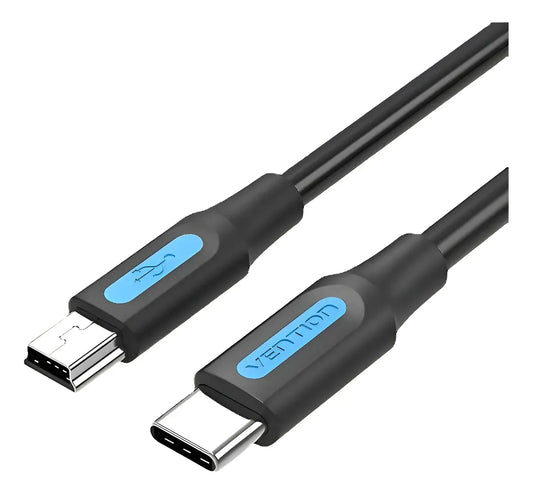 Cable Usb Mini B 2,0 De Datos Para Camara Pvc 2a 1m Vention Negro