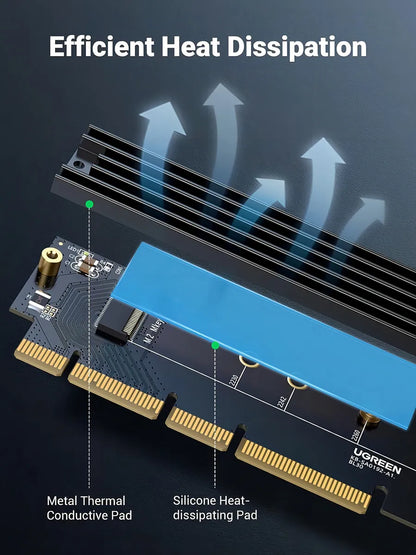 Placa Adaptador Pcie 4,0 X16 A M,2 Nvme Ssd M Key Ugreen