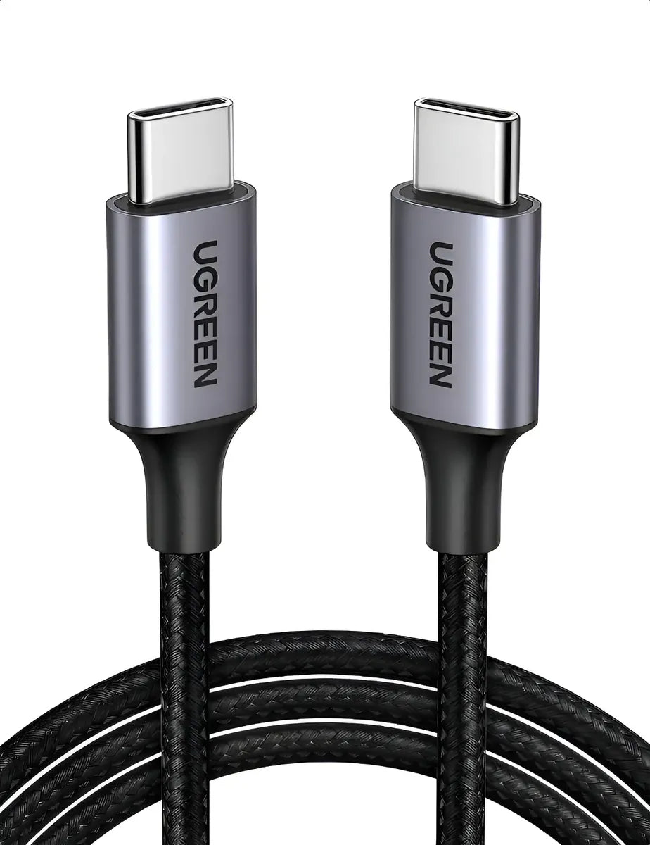 Cable Usb Tipo C Carga Rapida 60w Trenzado 1 Metro Ugreen Gris
