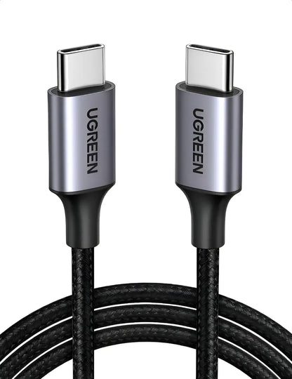 Cable Usb Tipo C Carga Rapida 60w Trenzado 1 Metro Ugreen Gris