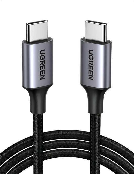 Cable Usb Tipo C Carga Rapida 60w Trenzado 1 Metro Ugreen Gris