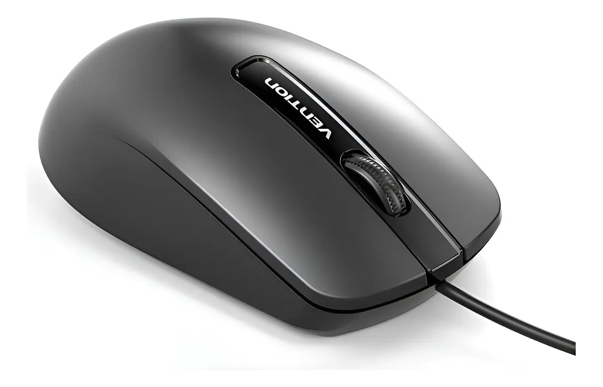 Mouse Optico Vention Usb Cable 1200 Dpi Oficina 1,5 Metros Negro