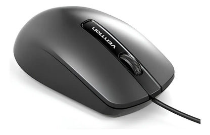 Mouse Optico Vention Usb Cable 1200 Dpi Oficina 1,5 Metros Negro