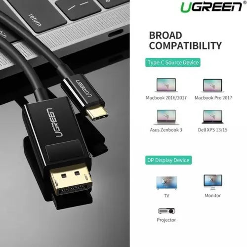 Cable Adaptador Usb-c A Displayport Dp 4k Negro 1,5m Ugreen Negro
