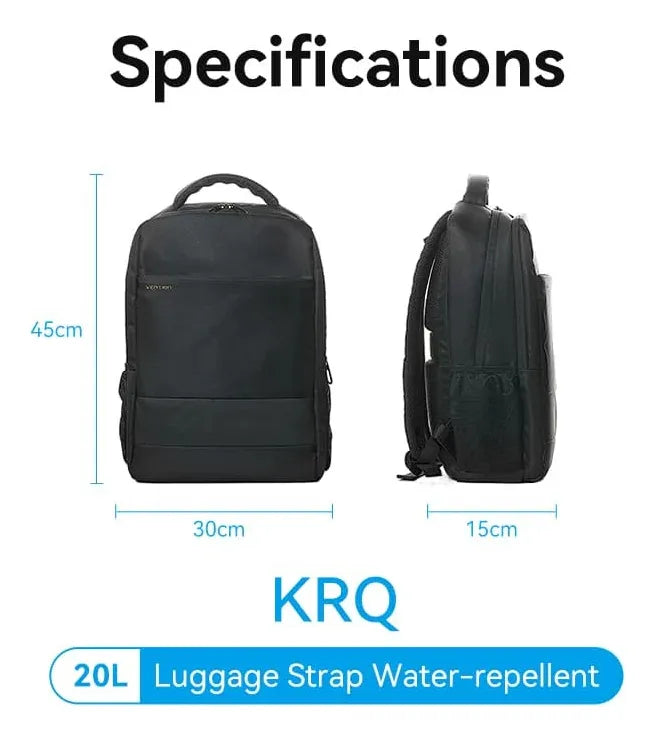 Mochila Para Notebook 15,6 Ejecutiva Resistente Agua Vention - Negro - Liso