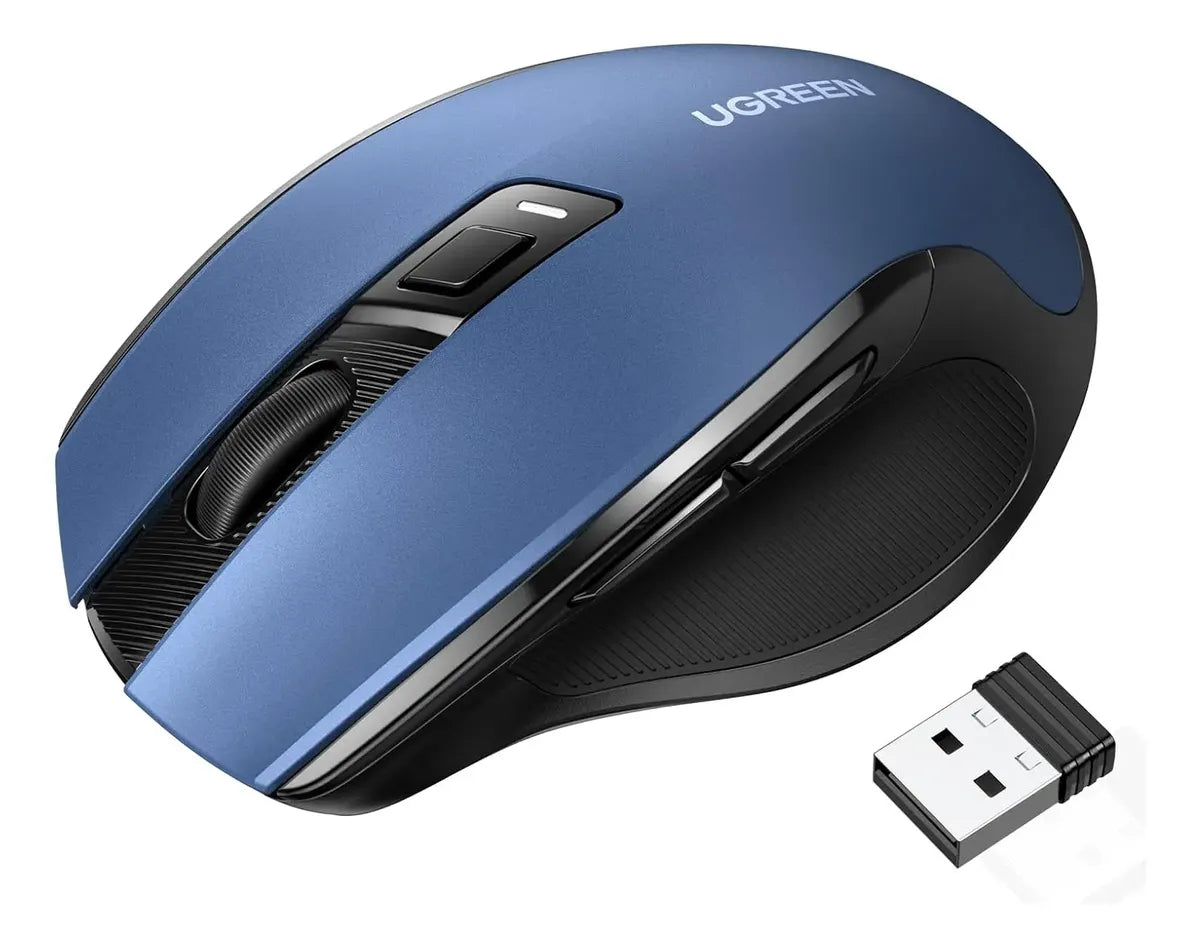 Mouse Inalambrico Usb 2,4ghz 4000 Dpi Azul Ergonomico Ugreen Azul