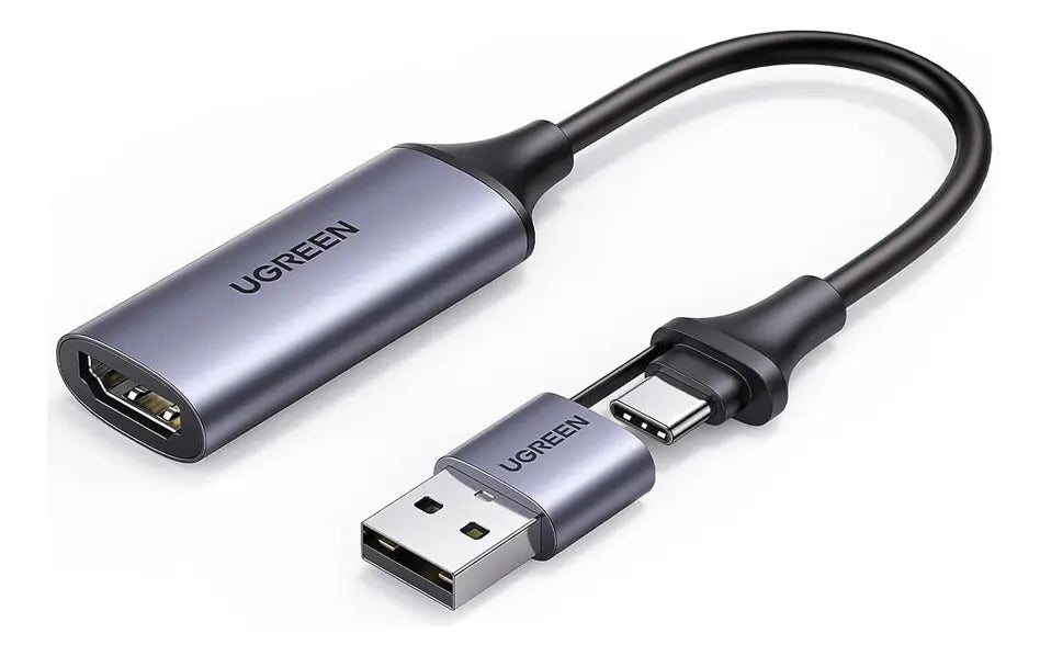 Adaptador Vídeo Hdmi Hembra A Usb + Usb-c 4k 60hz Ugreen