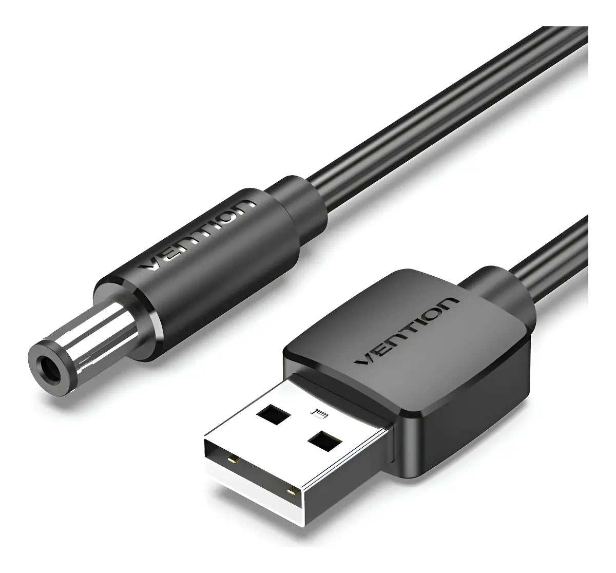 Cable Usb A Dc 5,5 Mm De Alimentacion 5v 3a Carga 1m Vention Negro