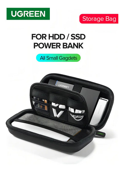 Estuche Portatil Para Disco Duro Externo Cables 3,5 Ugreen Negro